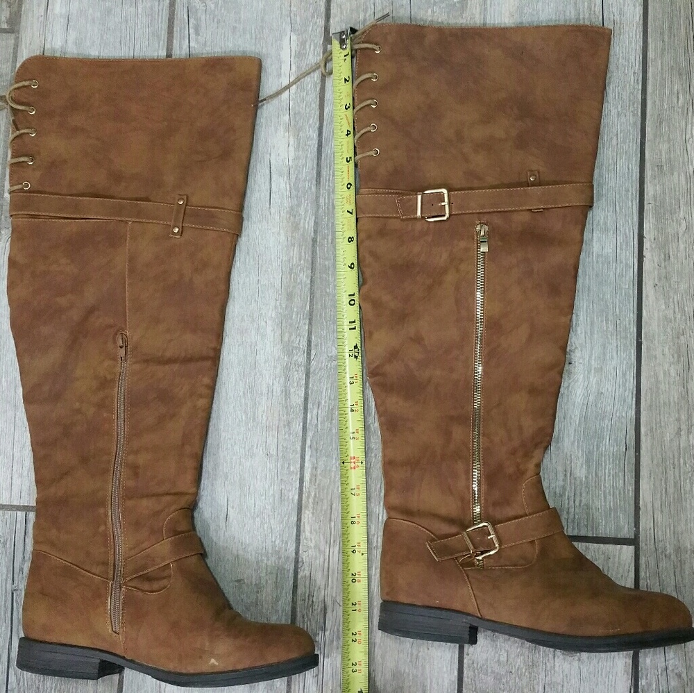Over the Knee Zippered Boots - Picture 2 of 8